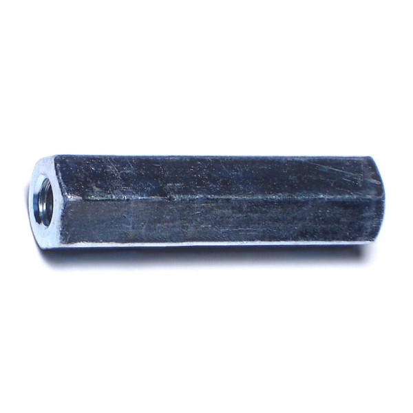 Midwest Fastener Coupling Nut, 3/8"-16, Steel, Zinc Plated, 1-3/4 in Lg, 50 PK 03638